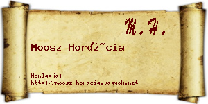 Moosz Horácia névjegykártya